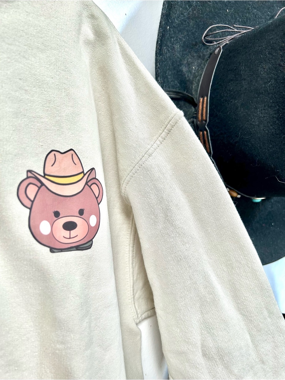 Western TEDDY BEAR Oversized boho sweatshirt southwestern farmhouse country Vibe - Picture 6 of 11